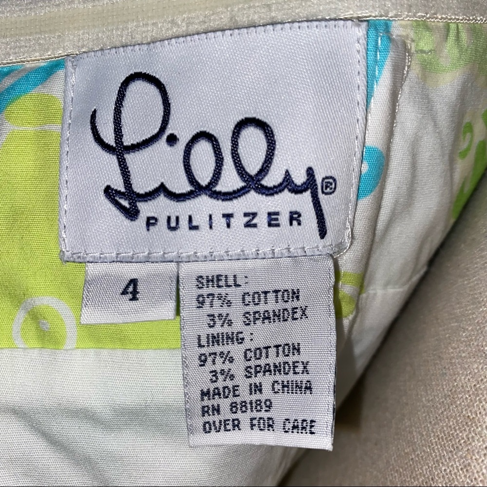 Lilly Pulitzer vintage strapless blue & lime green fish print dress size 4 - Picture 5 of 6